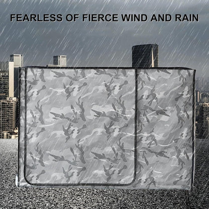 GENERIC Housse De Protection Pour Climatiseur Extérieur – Protection Solaire Imperméable Pour Climatiseurs De Fenêtre Argenté 94 X 68 X 36 Cm Avec Filet Noir Pour Une Durabilité Et Une Résistance Aux