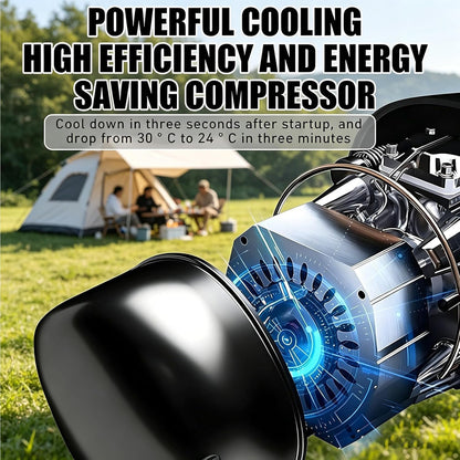  Climatiseur Portable 4800BTU, Silencieux ≤40dB, Refroidissement & Chauffage 16-32°C, Compresseur Intégré,Coque ABS Durable, Pour Tente Camping-Car Caravane Fourgon Cooling&Heating