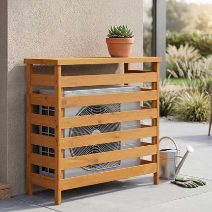  Mendler Habillage Pour Climatiseur/échangeur Thermique HWC-Q15, Cache En Bois Certifié MVG 78 X 84 X 32 Cm - Couleur Naturelle