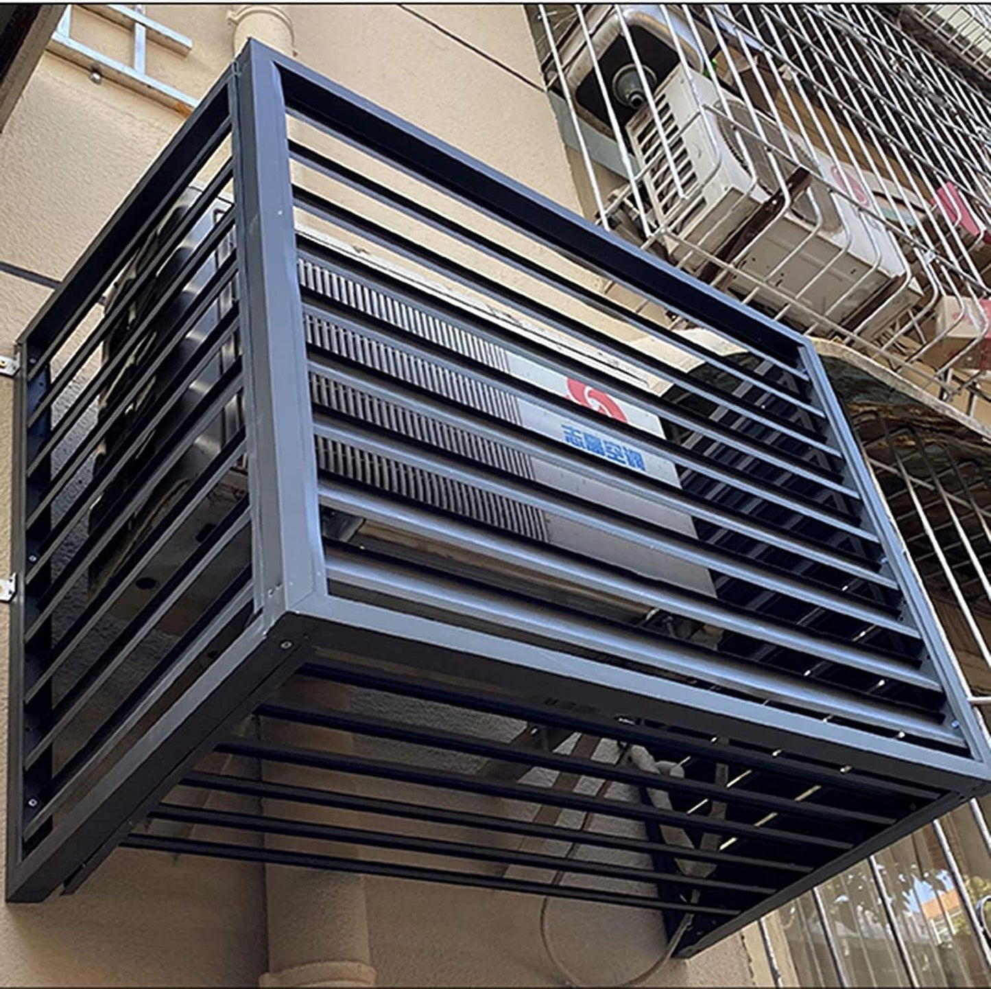  Climatiseur Extérieur Écran De Clôture Couvercle En Aluminium For Climatiseur Et Pompe À Chaleur, Écran De Clôture De Confidentialité Toutes Saisons, Antivol, Robuste, Couverture AC, Couverture D'unit