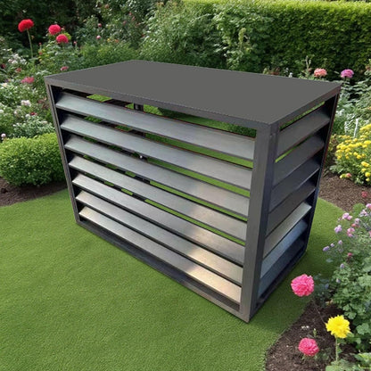 GENERIC Housse En Aluminium Pour Climatiseur Avec Bouclier De Pompe à Chaleur - Protection Extérieure - Résistante Aux Intempéries - Gris - 110 X 60 X 80 Cm - Design Durable Et élégant