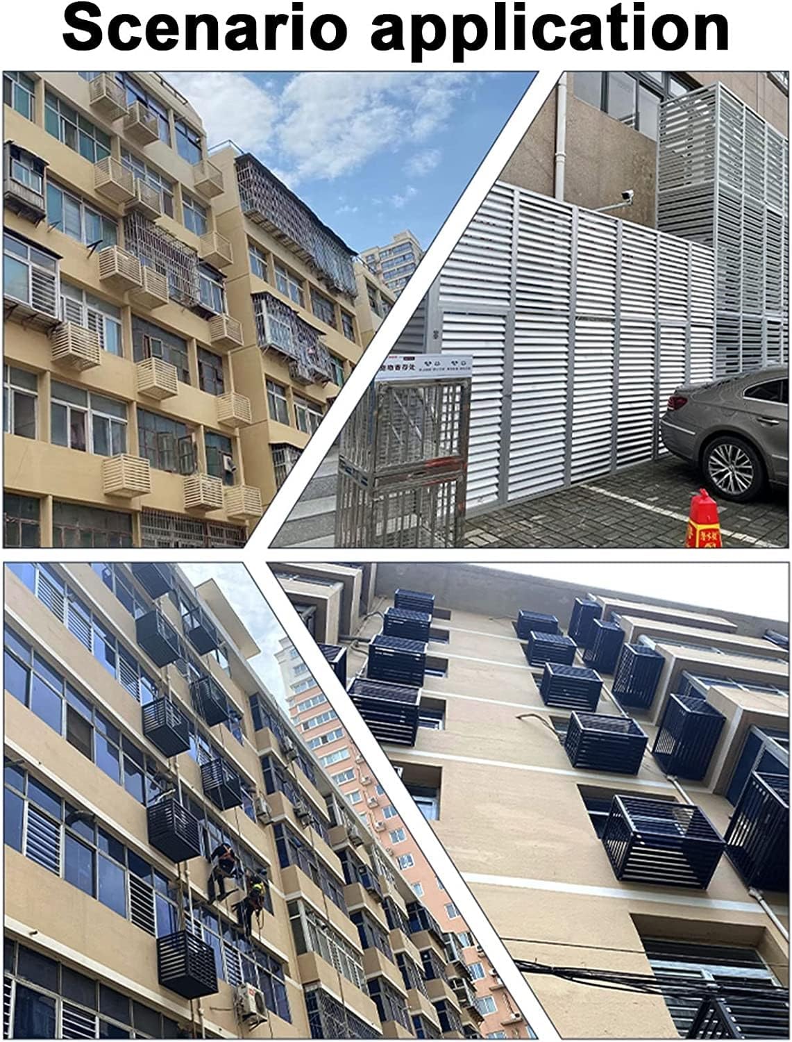 GENERIC Brise-vue Marron En Alliage D'aluminium 1,5P Pour Climatiseur Extérieur – Housse Pour Condensateur, Empêche Le Feuillage Et Les Débris, Design Résistant Aux Intempéries