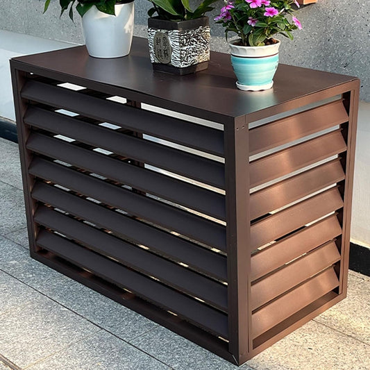 GENERIC Mini Housse De Protection En Aluminium Pour Climatiseur Extérieur, Protection Contre Les Intempéries, Marron