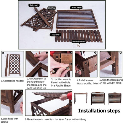 GENERIC Housse De Protection En Bois Pour Climatiseur Extérieur - Anti-corrosion - Grille Décorative Pour Pompe à Chaleur Et Support De Fleurs - 100 X 92 Cm