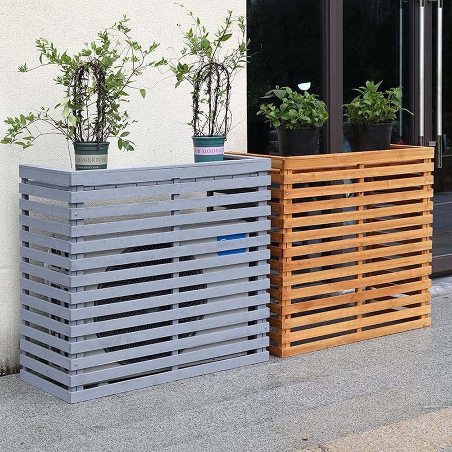  Ivholz Housse Pour Unité De Climatisation Extérieure – Volets Haute Résistance Aux Intempéries Pour Climatiseurs Centraux – Dissimulez élégamment Votre Unité De Climatisation Extérieure Avec Une