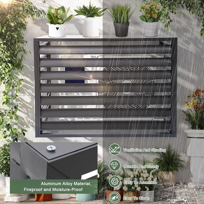 GENERIC Housse De Protection En Aluminium Pour Climatiseur - Résistant Aux Intempéries - Pour Extérieur - Protection Contre Le Condensateur - Assemblage Facile - Protection Toutes Saisons