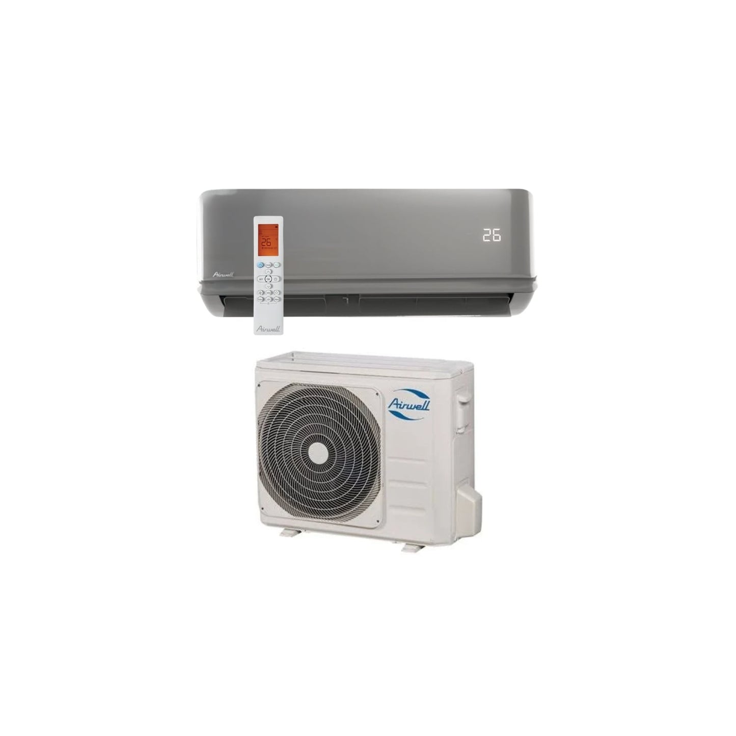  Climatisation Unité Extérieure Ydab Et Unité Intérieure Murale Hdmb Harmonia Gris 3.5 Kw - Airwell