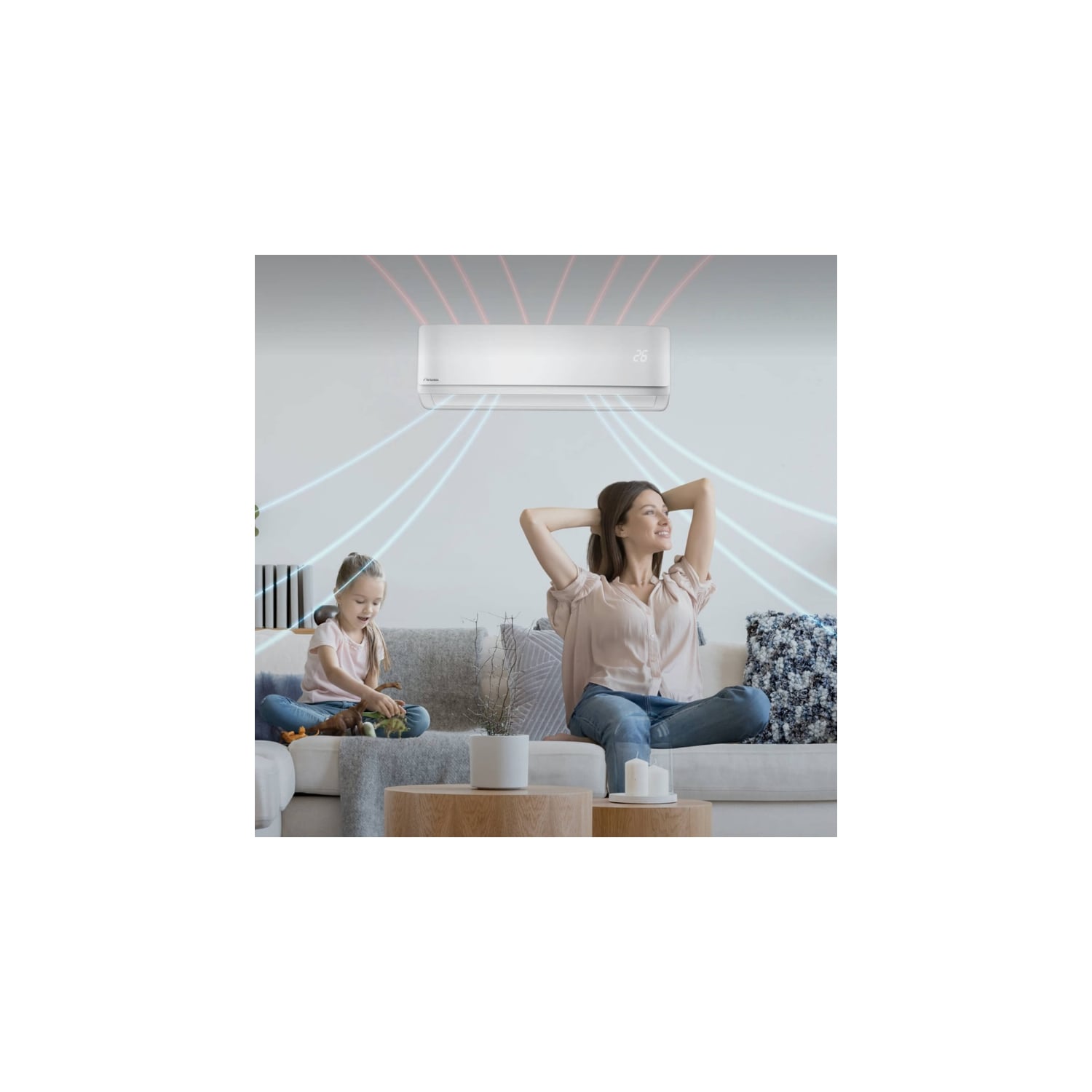  Climatiseur Mural Réversible Hdmb Harmonia Gris 2.6 Kw Wifi Intégré - Airwell - 7sp024038