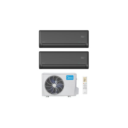  Ensemble Climatiseur Reversible Bi-split 3,5kw + 2,6kw Mural Connecté Solstice Noir - Midea